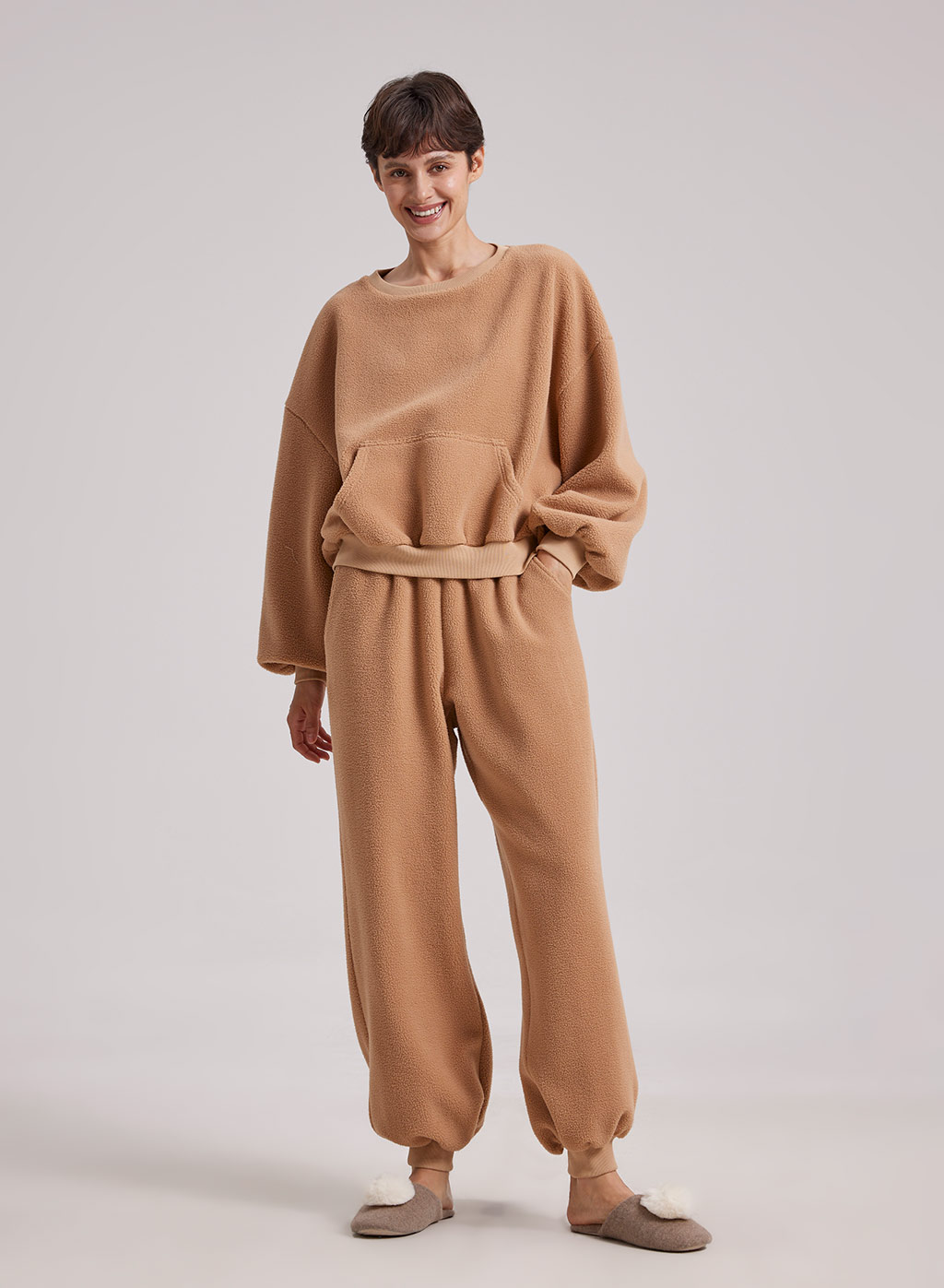 Women Fuzzy Pajama Set 2 Piece Warm Sweatsuit | Nap Loungewear