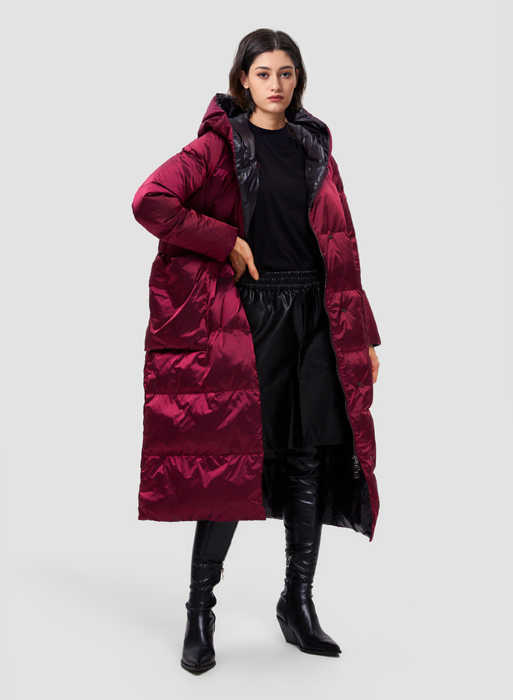 Lightweight Quilted Shell Down Coat Long Winter Coat Nap, 53% OFF