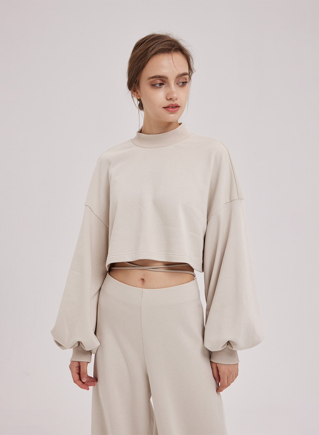 Long Sleeved Cropped Sweatshirt