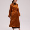 Women's Oversized Double-Breasted Long Trench Coat