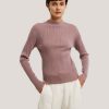 100% Wool Fitted Mock Neck Pullover