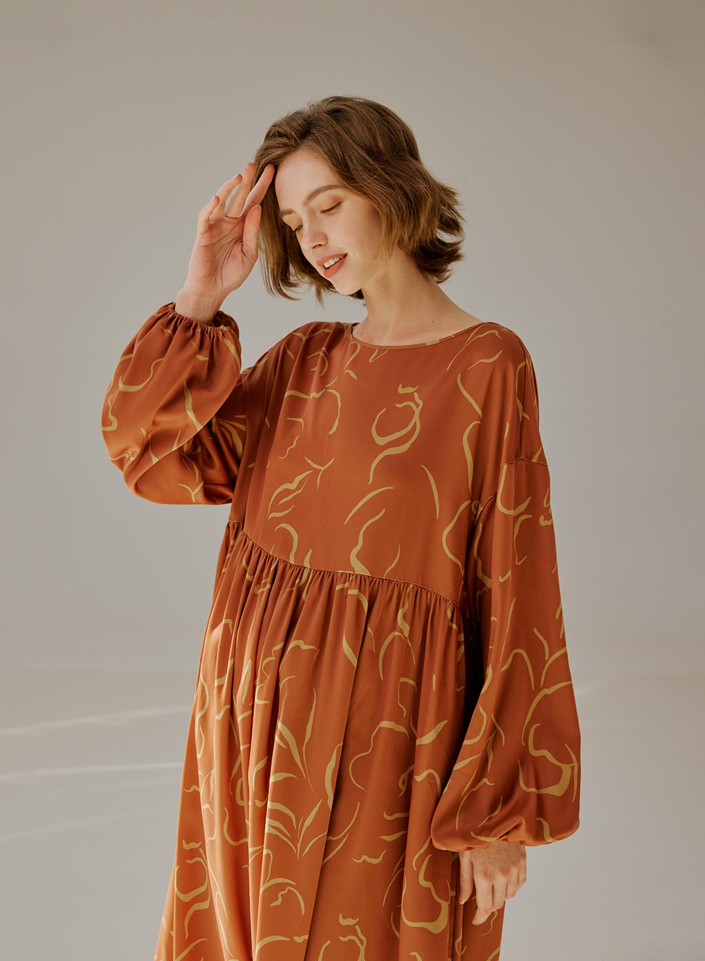Floral Maxi Loose Long Sleeved Dress