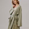 Lightweight Belted Mid-Length Robe with Pockets